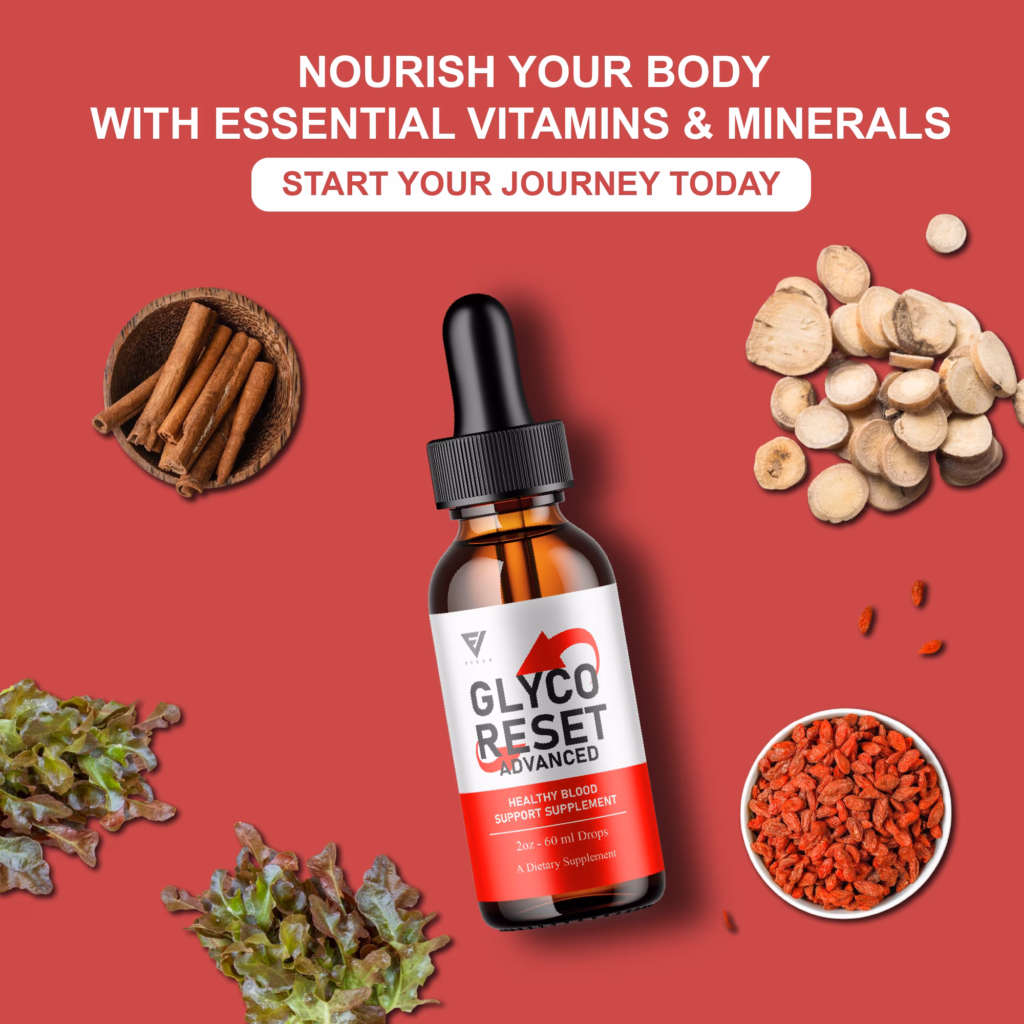Glyco Reset Drops bottle with dropper